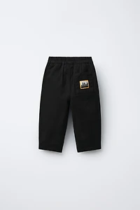 BALLOON PLEATED PANTS WITH LABELS