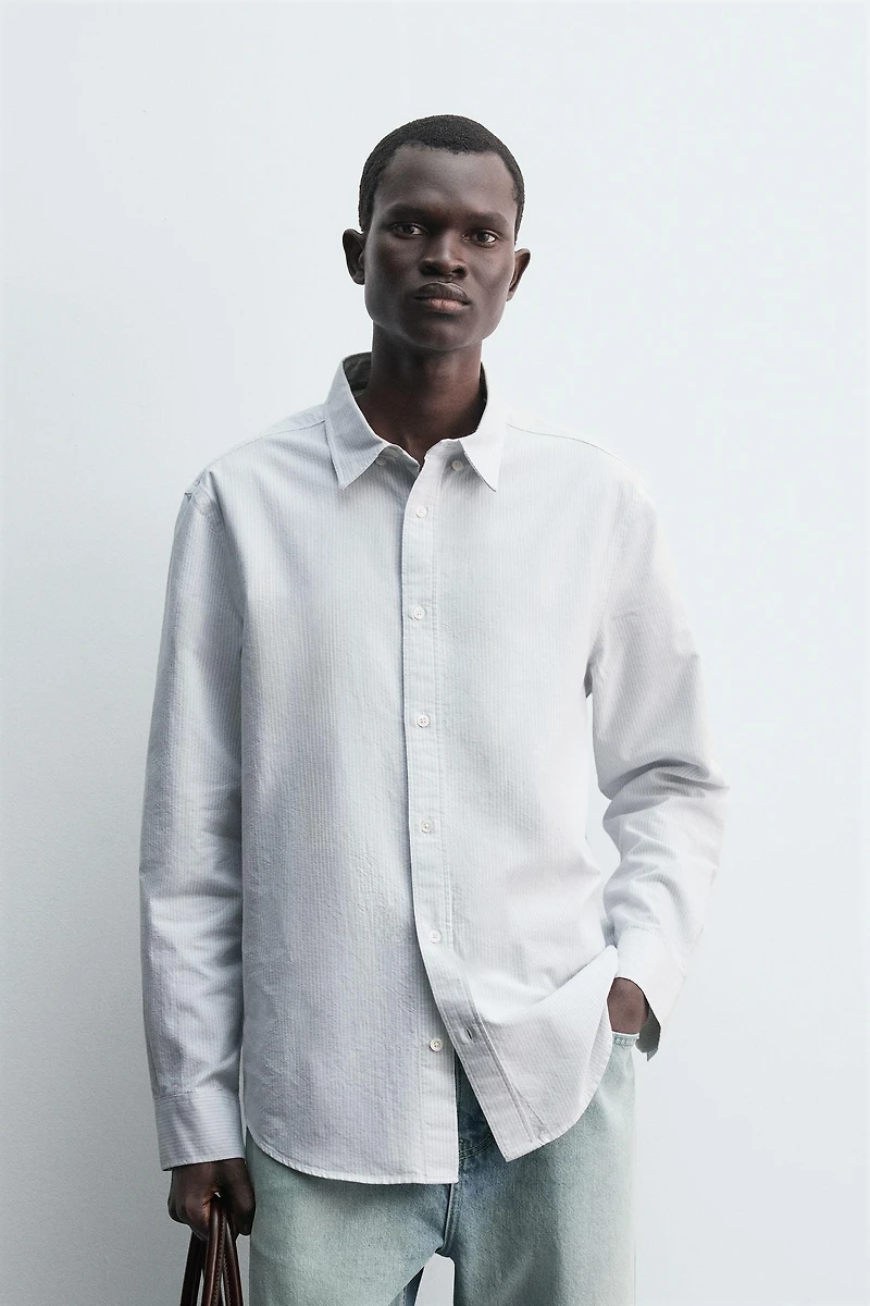 CHEMISE OXFORD RAYURES