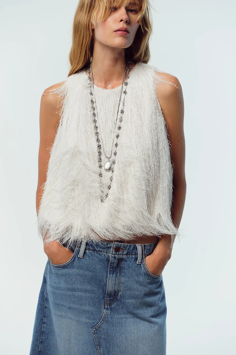 FRINGED CROP TOP