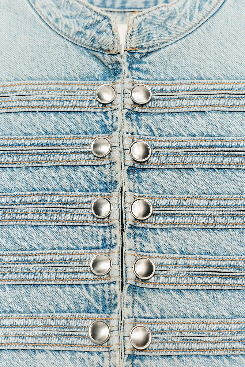 TRF DENIM BUTTON VEST