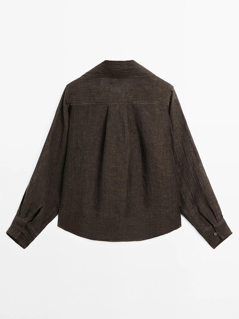 Blouse avec plastron 100 % lin