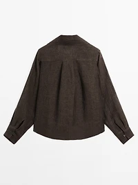 Blouse avec plastron 100 % lin