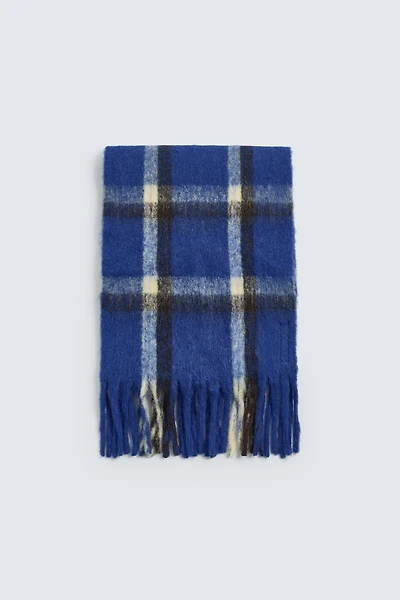 BRUSHED PLAID SCARF