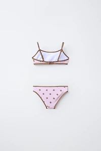 6-14 YEARS / POLKA DOT BIKINI WITH CONTRAST PIPING