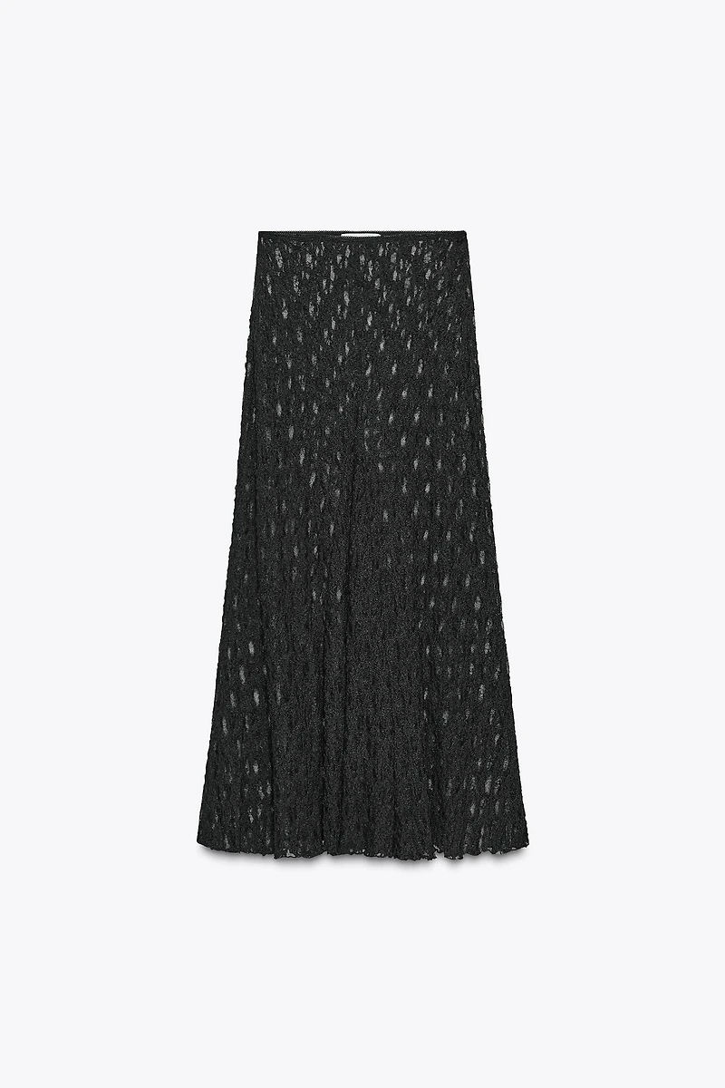 A-LINE LONG LACE SKIRT