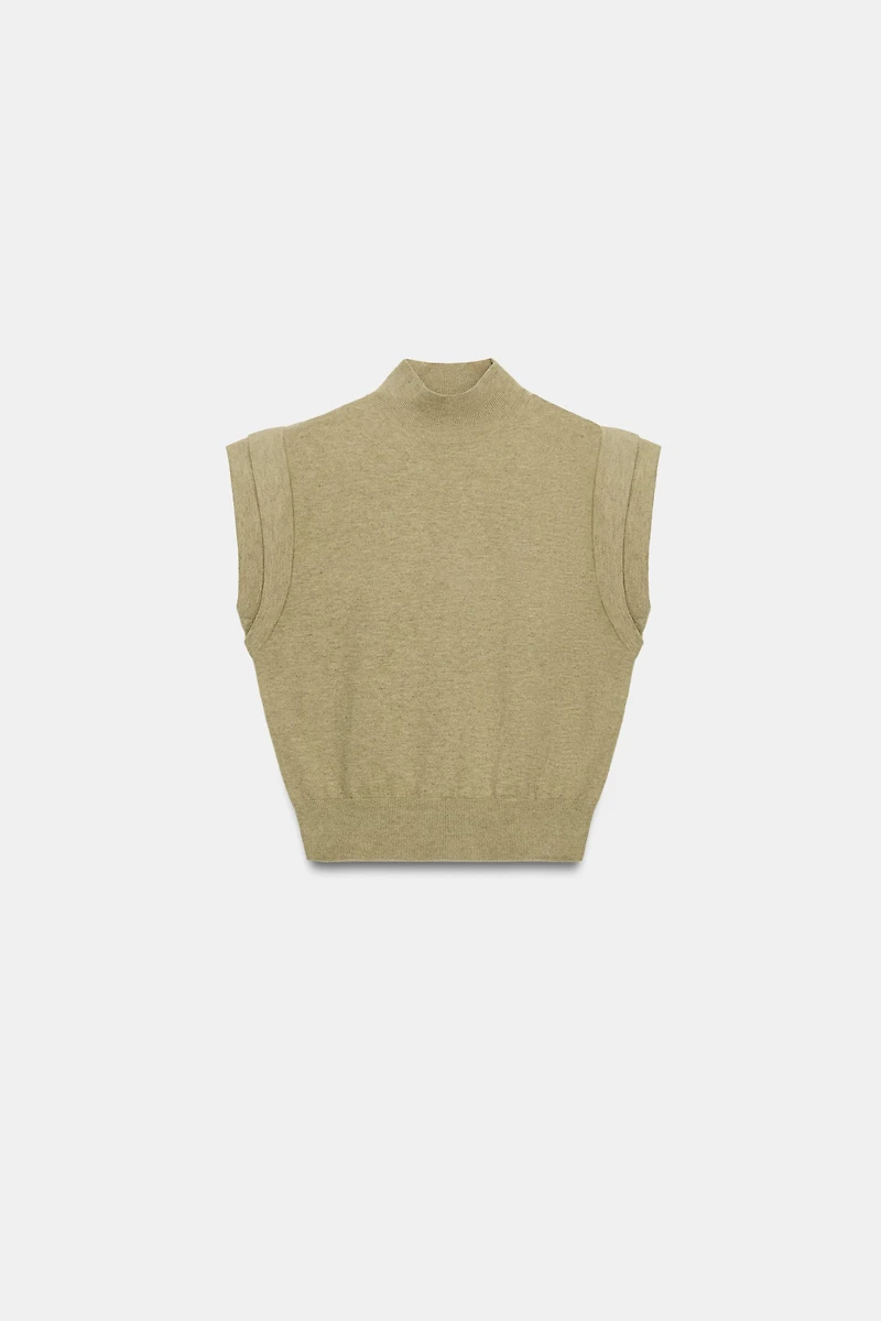 MARKED SHOULDERS KNIT TOP
