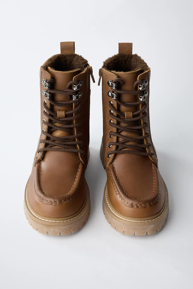 LINED LEATHER ANKLE BOOTS