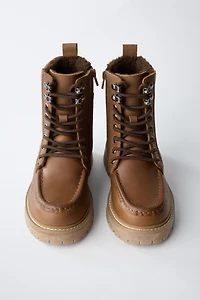 LINED LEATHER ANKLE BOOTS