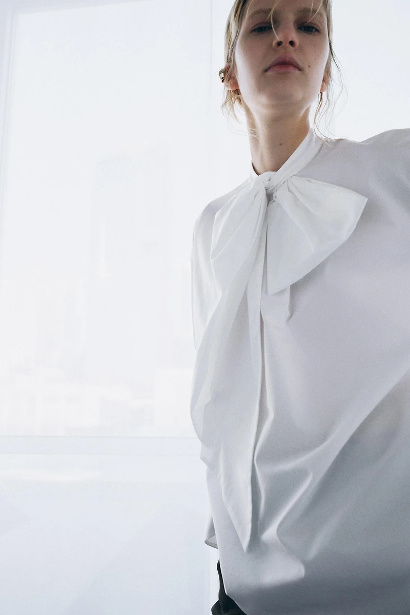 TIED POPLIN SHIRT ZW COLLECTION