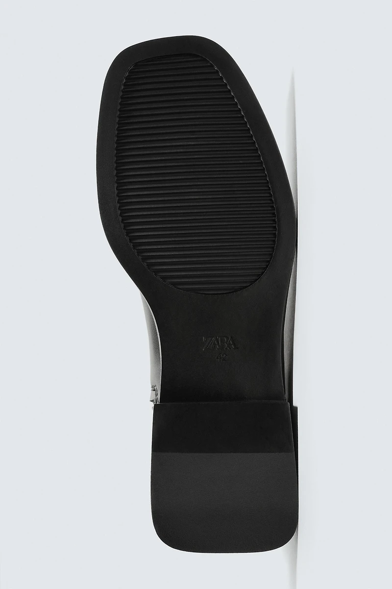 TOPSTITCHED MID-CALF BOOTS