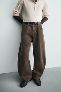 WASHED BARREL FIT PANTS