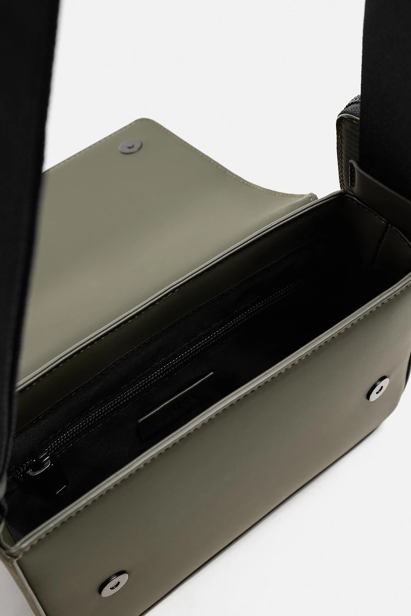 TEXTURED RUBBERIZED CROSSBODY BAG