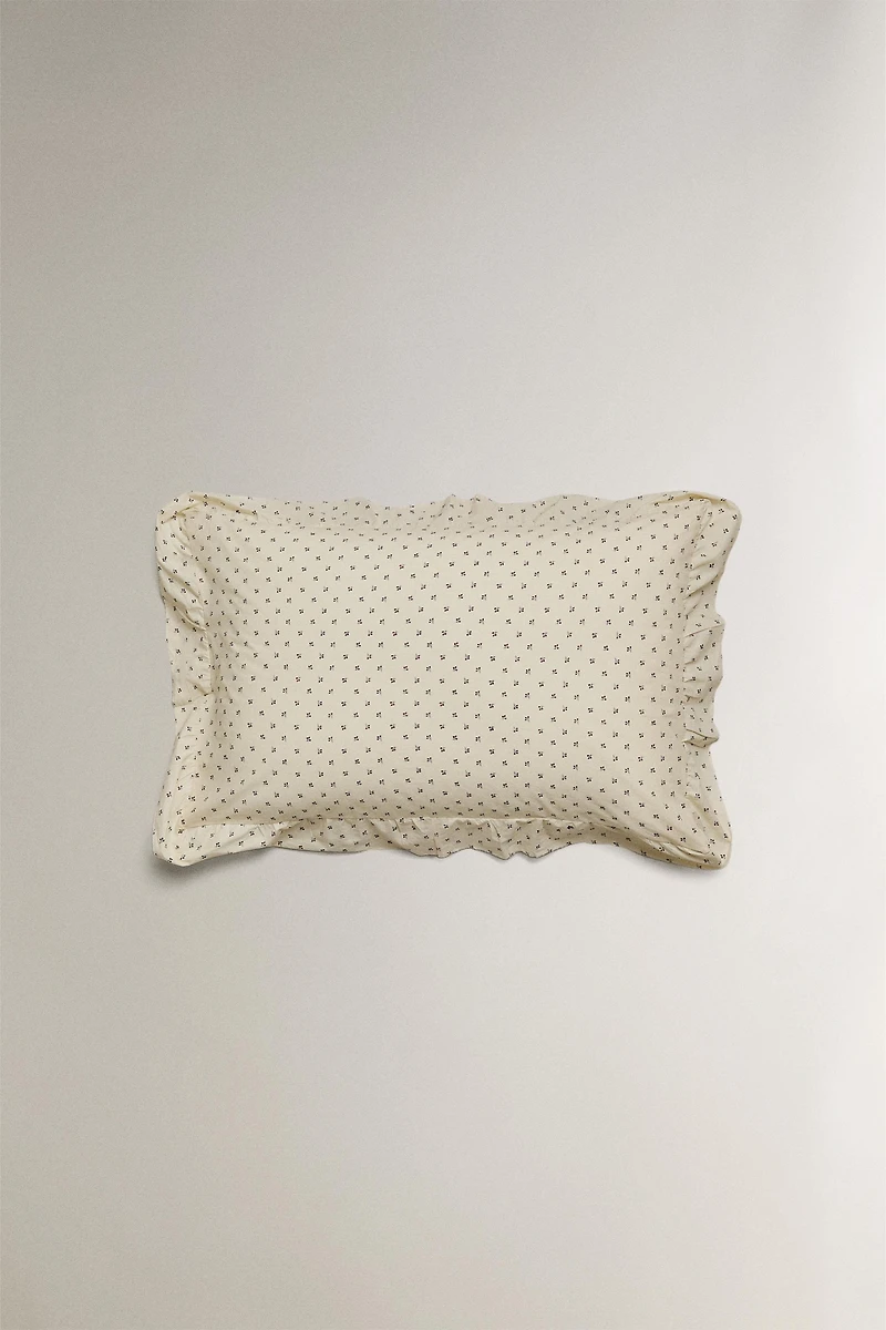 TAIE D’OREILLER ENFANT IMPRIMÉ FLEUR VOLANT