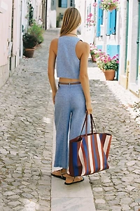 PANTALON CULOTTE CEINTURE AVEC LIN