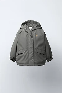 WATER-RESISTANT RUBBERIZED FLEECE-LINED RAINCOAT
