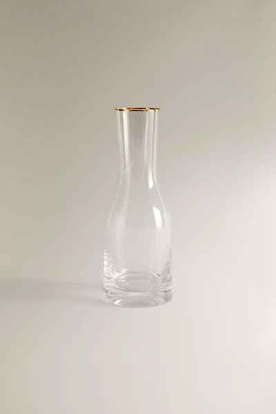 BOHEMIA CRYSTAL BOTTLE WITH A GOLDEN RIM