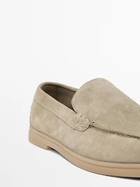 Split leather loafers