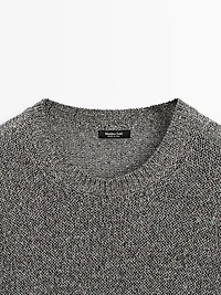Metallic short sleeve knit sweater