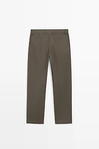 Tapered fit cotton pants