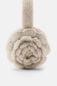 CACHE-OREILLES EN MAILLE CROCHET À FLEURS