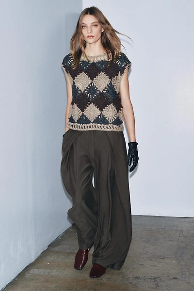 GILET PULL EN MAILLE CROCHET