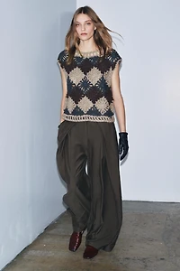 GILET PULL EN MAILLE CROCHET