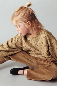 PANTALON BAGGY EN VELOURS CÔTELÉ AVEC POCHES CŒUR