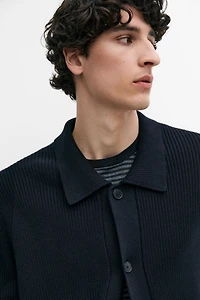 Cotton knit cardigan with pockets