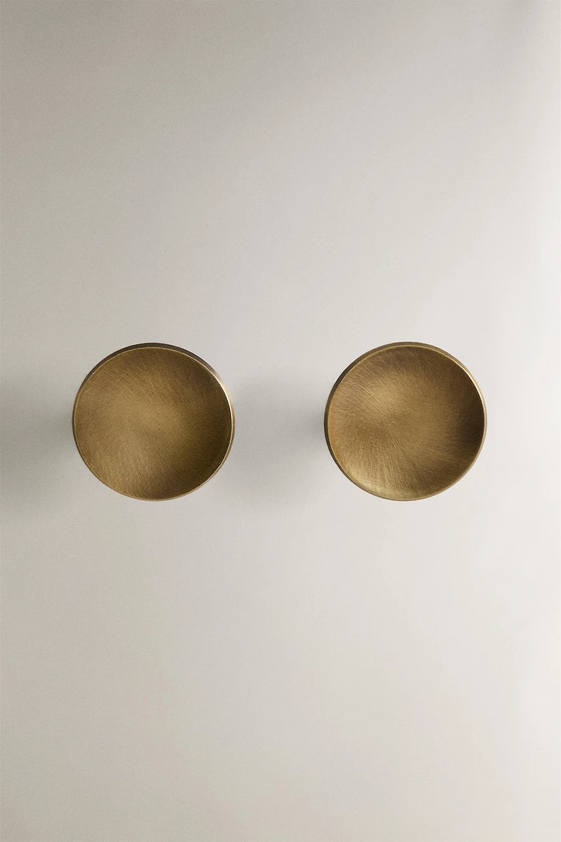 LOT BOUTONS DE PORTE LAITON RONDS (LOT DE 2