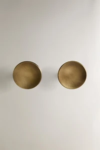 LOT BOUTONS DE PORTE LAITON RONDS (LOT DE 2