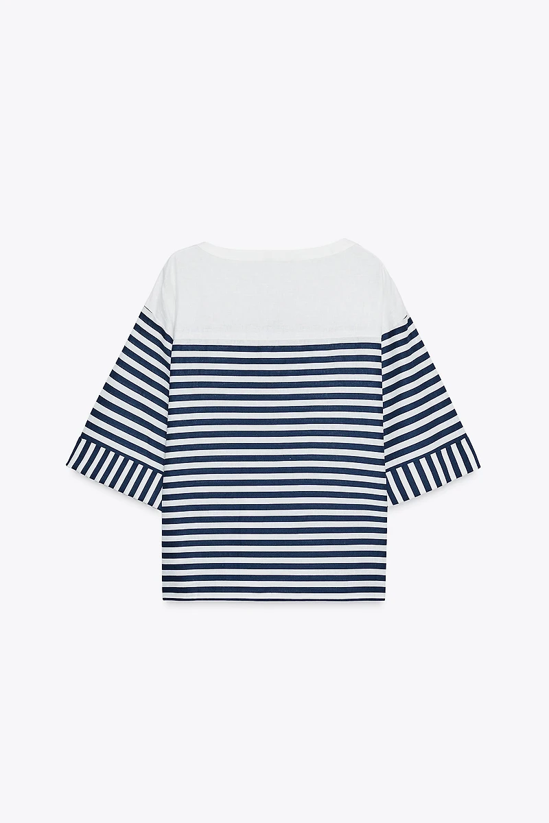 CHEMISE À RAYURES AVEC LIN