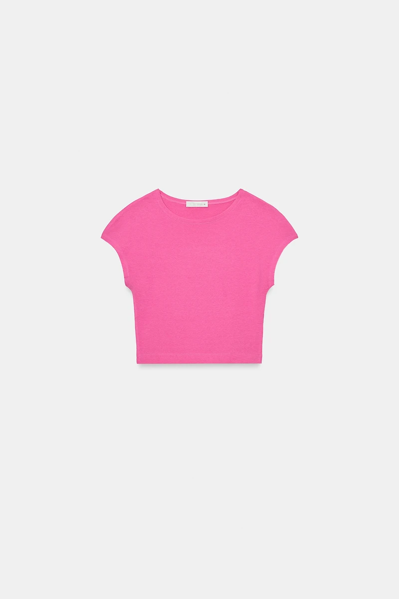 SHORT SLEEVE CROPPED T-SHIRT