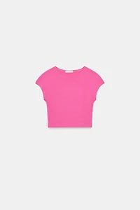 SHORT SLEEVE CROPPED T-SHIRT