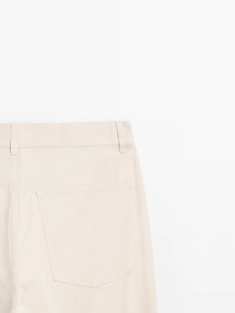 Mid-waist straight-leg trousers