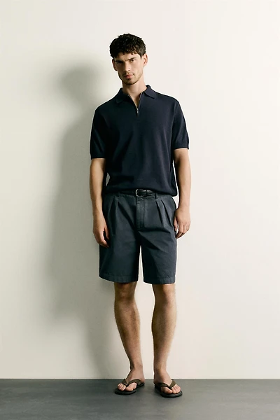 POLO EN MAILLE REGULAR FIT À ZIP