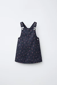 CHERRY TWILL PINAFORE DRESS