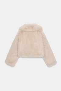 FAUX FUR LAPEL COLLAR JACKET