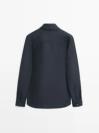 Linen overshirt with pocket details