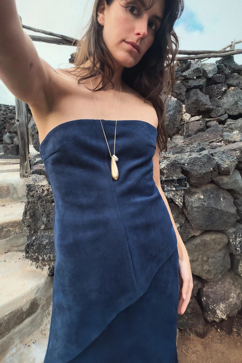 ASYMMETRIC SUEDE EFFECT TOP