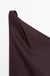 Asymmetric linen blend dress