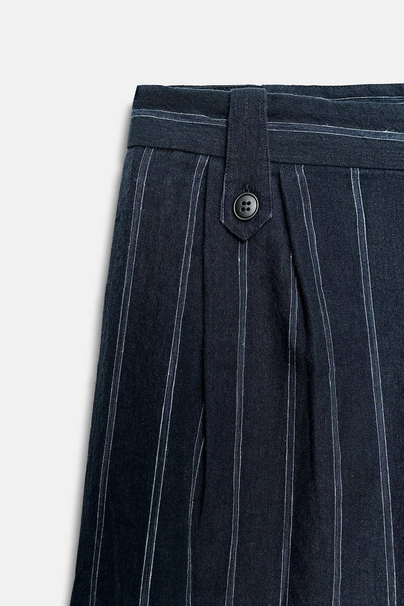 PANTALON À RAYURES AVEC LIN ZW COLLECTION