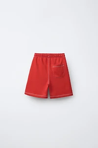 ENSEMBLE T-SHIRT ET BERMUDA EN MOLLETON SURPIQÛRES