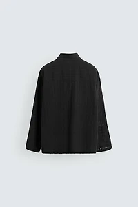 TEXTURED SEMI-SHEER POLO SHIRT