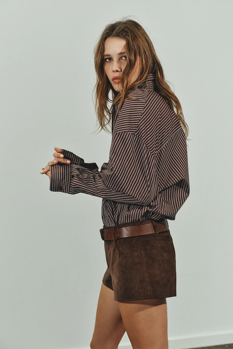 CHEMISE OVERSIZE EN POPELINE RAYÉE