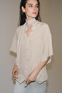 ZW COLLECTION FLOWY TIED SHIRT