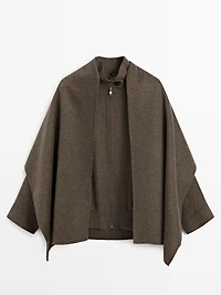 Wool blend bomber jacket with scarf