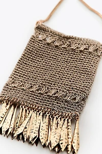 METALLIC MESH FRINGE MINI BAG