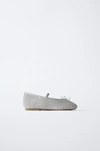 METALLIC CROCHET BALLET FLATS