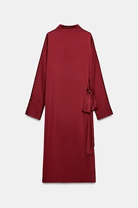 SATIN EFFECT TIED DRESS ZW COLLECTION