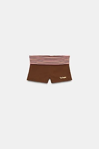 STRIPED WAIST MINI SHORTS